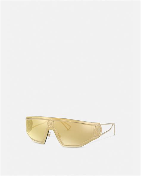 Medusa Shield Sunglasses Gold .